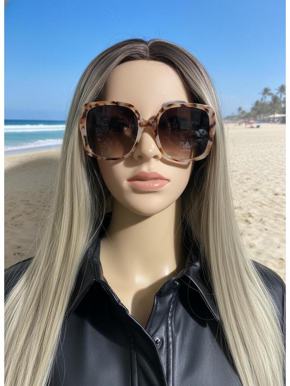 Bob Mackie Oversized Square Tortoiseshell Sunglasses